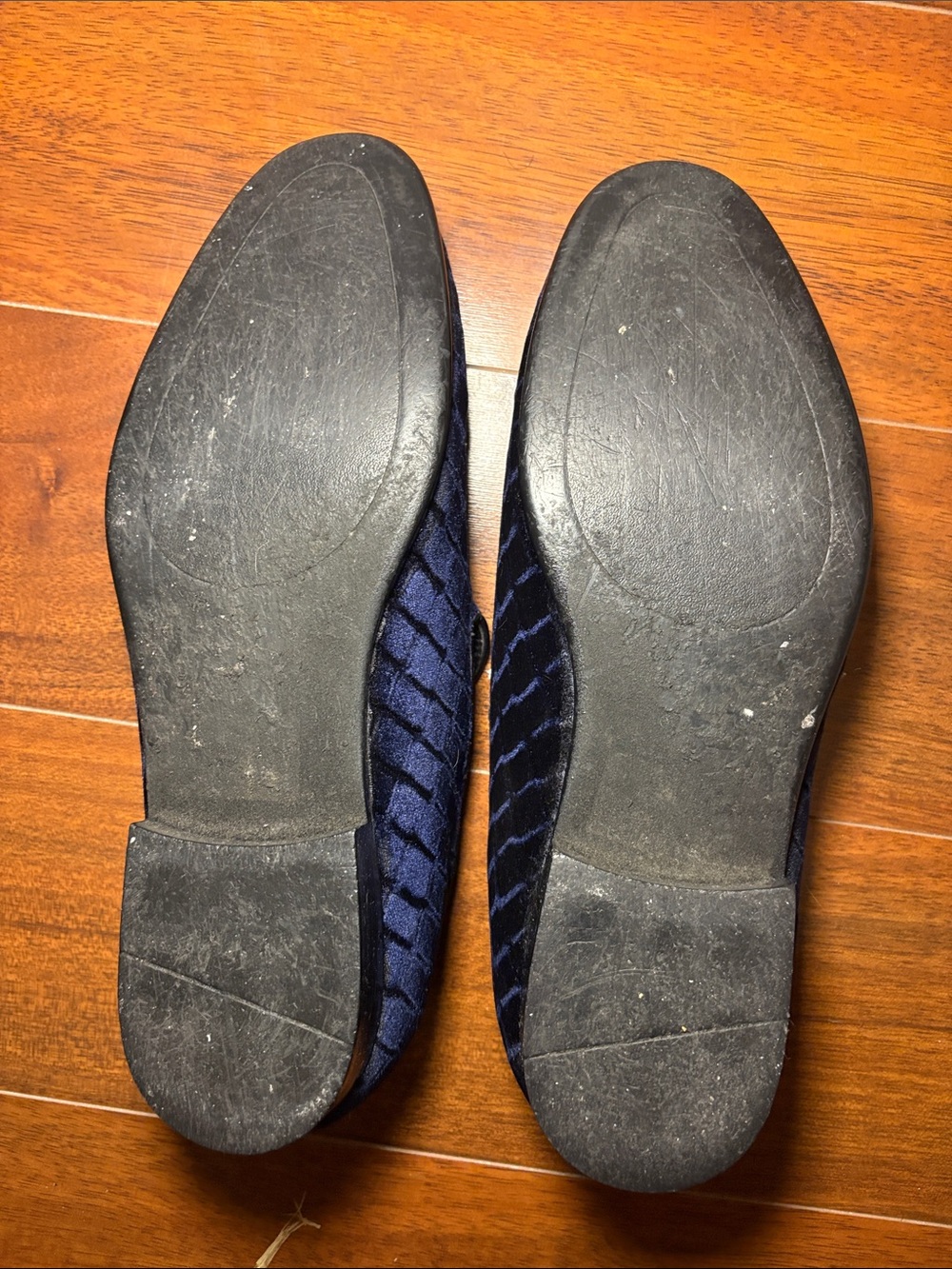 Navy Velvet Men's Slip-On Loafers - Picture 4 of 4